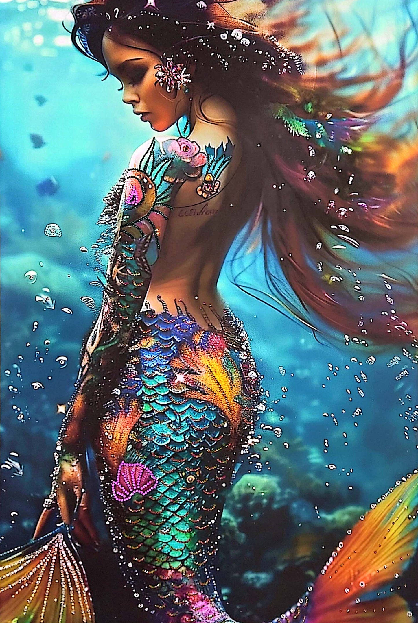 "Alina" - Mermaid Colorful Crystalized (Medium Size)